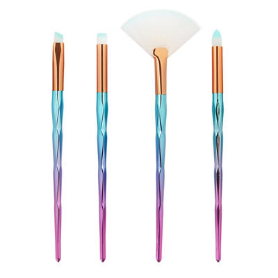 

4pcs Fan-shape Diamond Foundation Eyeshadow Eyebrow Makeup Brushes Kit Set