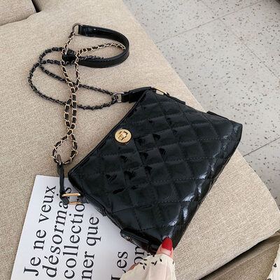 

Ins summer fashion high-grade foreign-style Lingge chain bag womens new 2019 Korean Joker slung bag