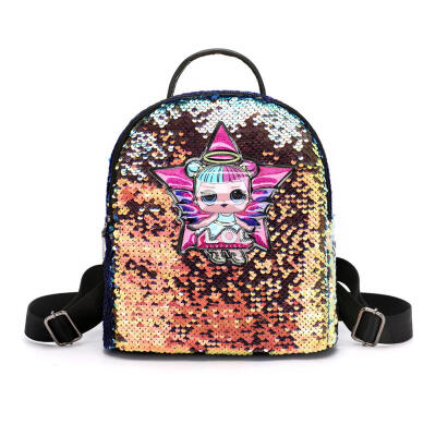 

Glitter Women Sequins Backpack Girls Cartoon Star Travel Shoulder Schoolbag