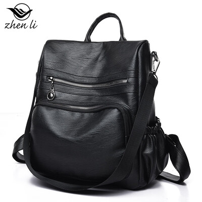 

Supply lady bag Korean fashion PU leather womens shoulder pleated bag backpack