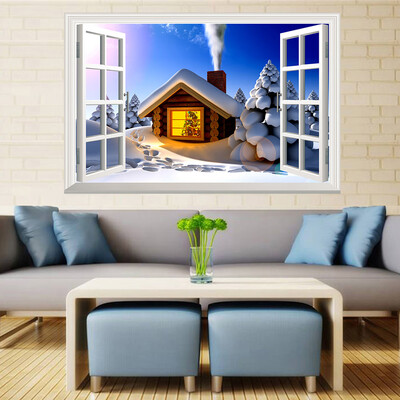 

Toponeto Christmas 3D Wall Sticker Removable Mural Decals Vinyl Art Living Room Decors