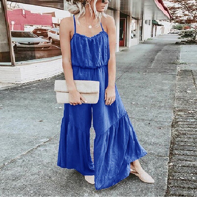 

Starmoon Fashion Sexy Women Solid Sleeveless Easy Camisole Wide Leg Pants Long Jumpsuit