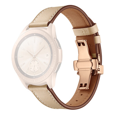

〖Follure〗Butterfly Buckle Leather Wrist Watch Strap Band For Samsung Active Watch 20mm RG