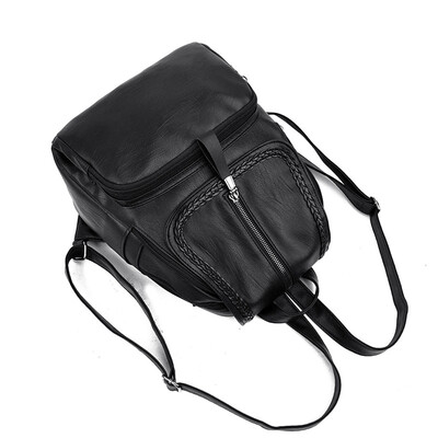 

Shoulder bag lady fashionable small backpack soft leather leisure travel large capacity Korean version schoolbag
