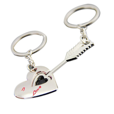 

An Arrow Through The Heart Keychain Metal Hanging Pendant for Lovers Couple Friendship Gift