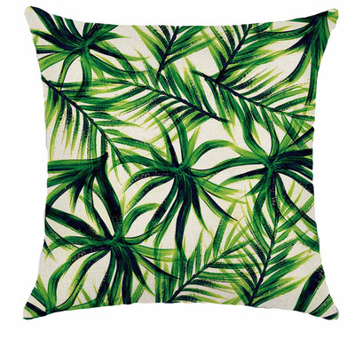 

Cotton Linen Jungle Tropical Leaves Decorative Throw Pillow Cover Cushion Case 18 X 18 Inch