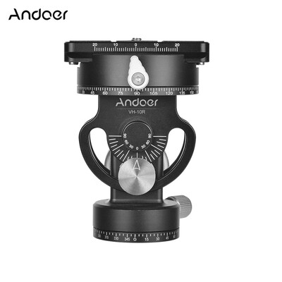 

Andoer VH-10R 2 Way PanTilt Tripod Head 360° Rotating Panoramic Bird Watching Photography Head with Quick Release Plate 3 Bubble