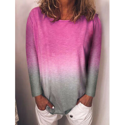 

Women Ladies Girls Plain Long Sleeve Crew Neck T-Shirt Tops Plus Size Top Shirts