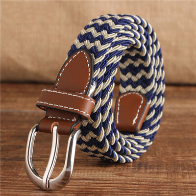 

Fashion Unisex belt high quality Elastic tension canvas Alloy pin buckle Men&Women belt solid color casual cowboy Men belt