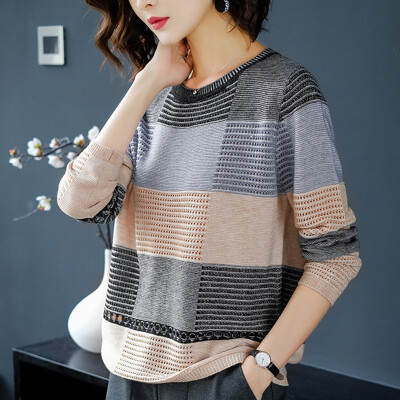 

Autumn Winter Women Knitted Round Neck Sweater Casual Soft Jumper Fashion Loose Female Elasticity Pullovers Sweater