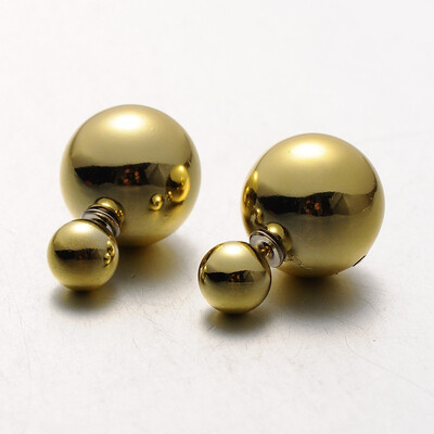 

Electroplated Plastic Pearl Ball Stud Earrings LightKhaki 8155mm Pin 08mm