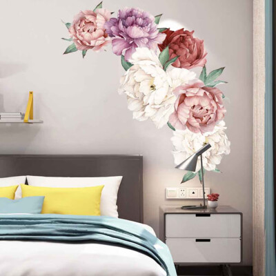 

〖Follure〗Peony Rose Flowers Wall Art Sticker Decals Kid Room Nursery Home Decor Gift