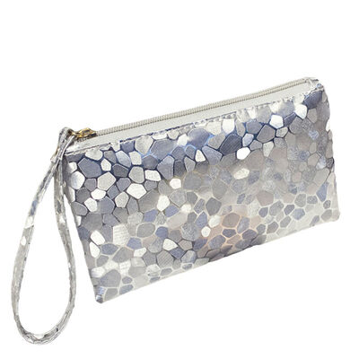 

Fashion Women Stone Grain Sequins Faux Leather Clutch Bag Wallet Wristlet Purse