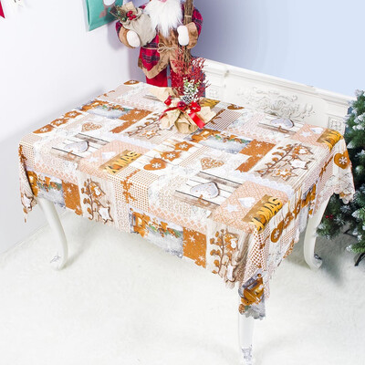 

Toponeto Christmas Cartoon Polyester Tablecloth Washable 150180cm Christmas Tablecloth