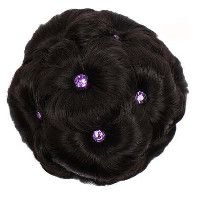 

〖Follure〗Female Wig Hair Ring Curly Bride Makeup Diamond Bun Flowers Chignon Hairpiece