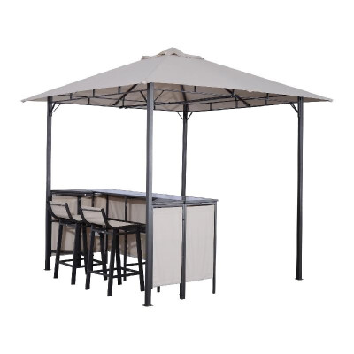 

8 x 8 Outdoor Covered Bar Gazebo Set w Barstools