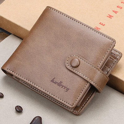 

Men Billfold Solid PU Leather Baellerry Foldable Small Mini Short Change Cash Bag Business Wallet