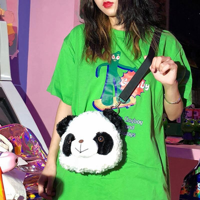

Cute Women Girls Crossbody Bag Panda Animal Toy Shoulder Bag Handbag White
