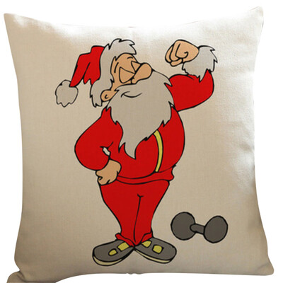 

Tailored Modern Simple Creative Cartoon Santa Claus Printed Cotton Linen Pillowcase