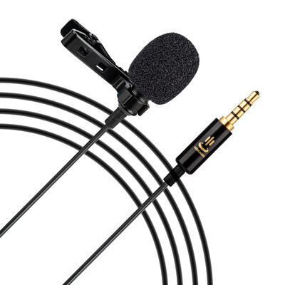 

Professional Omni-directional Clip-on Lavalier Microphone Mic Cable Length 6M with 35mm Jack Adapter Windscreen for iPhone 66P
