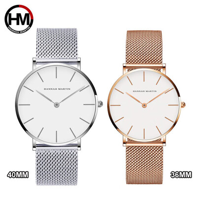 

Couple Watch Set High Quality Stainless Steel Mesh Japan Quartz Movement Ultra-thin Wristwatch Luxury Brand Set Valentines Gift