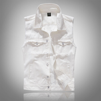 

Toponeto Mens New Fashion Denim Vest Casual Cowboy Jacket In Shoulder Blouse