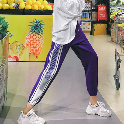 

Women High Waist Pencil Pants Harajuku Letter Print Hip Hop Harem Trousers Fashion Streetwear Loose Trousers