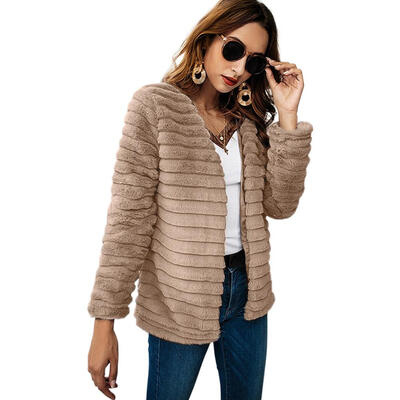 

Long Sleeve Cardigan Outerwear Women Faux Fur Coats Warm Thick Overcoat
