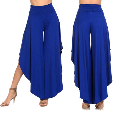 

FITTOO Womens Comfy High Waist Loose Skirt Casual Dress Flowy Layered Cropped Capris Wide Leg Palazzo Trousers