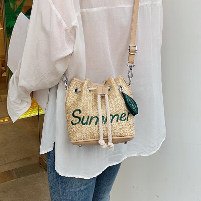 

Summer bag handbags new 2019 Messenger bag small bag girl wild ins shoulder bag weaving bucket bag