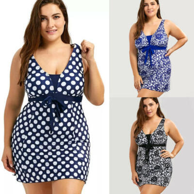 

Women Swimming Costume One Piece Flower Printed Swimwear Bathing Suit Swimdress