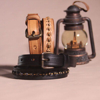 

New pure leather ladies belt head layer leather denim belt simple wild belt