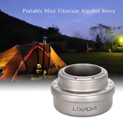 

Lixada Titanium Alcohol Stove 70ml Outdoor Camping Hiking Mini Liquid Alcohol Stove Ultralight Portable Titanium Stove with Storag