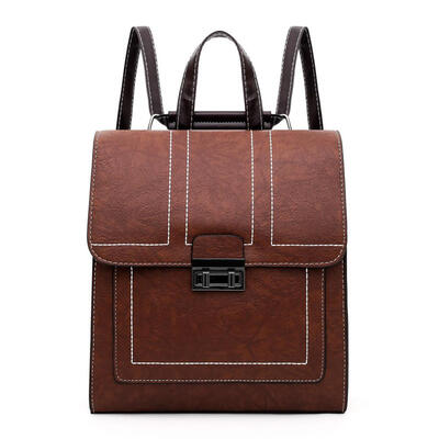 

British Travel Backpacks Women School Bags Knapsack Preppy Leather Rucksack
