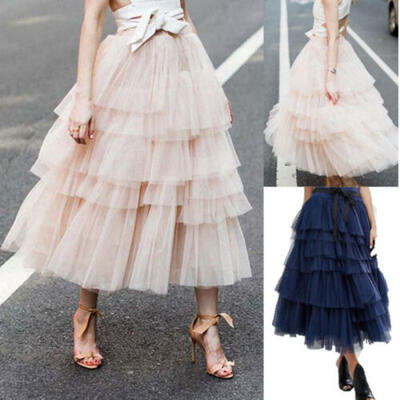 

Sweet Style Tutu Skirt Princess Women Petticoat Tulle Long Dress Layered Dress
