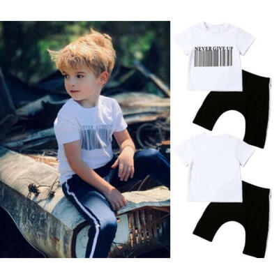 

Kids Infant Baby Boys Summer Casual Black&White Tops T-shirt Short Pants Outfits