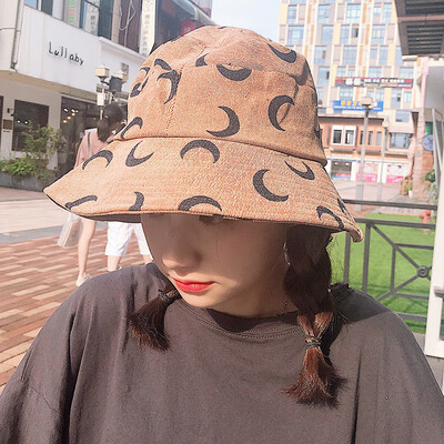 

New moon print autumn&winter corduroy womens hat womens hat mens summer white hat red hat