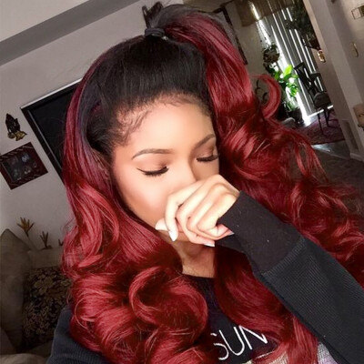 

Women Wind Red Full Hair Wigs Natural Long Curly Wavy Ombre Wig Cosplay Party