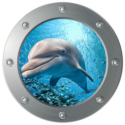 

Waterproof Cute Cartoon Submarine Windows Paste Creative Vivid Wall Sticker