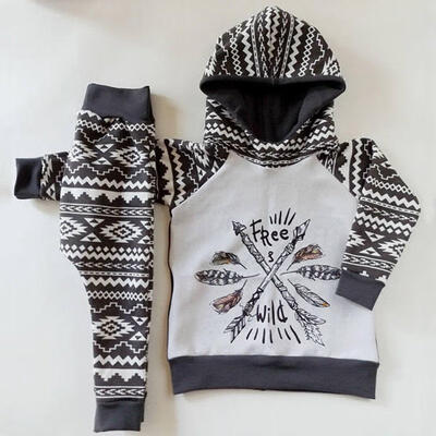 

Fashion Kids Baby Boys Outfits Clothes Hooded Shirt Tops Long Pants 2PCS Set