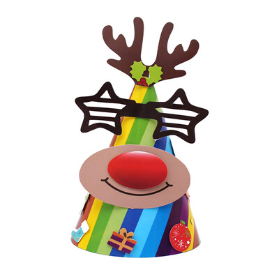 

Gobestart New Christmas Holiday Stars Print Xmas Cap For Santa Claus Gifts Paper Cap