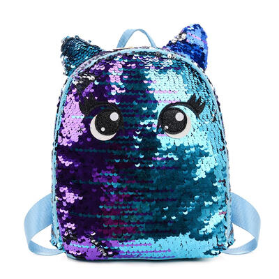 

Cute Eyes Print Small Backpacks Preppy Women Sequins Shoulder School Bags