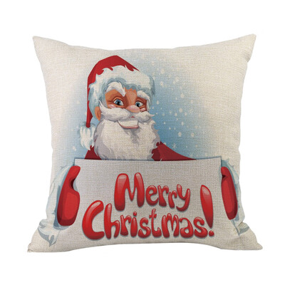 

Tailored Happy Christmas Pillow Cases Linen Sofa Cushion Cover Home Decor Pillow Core
