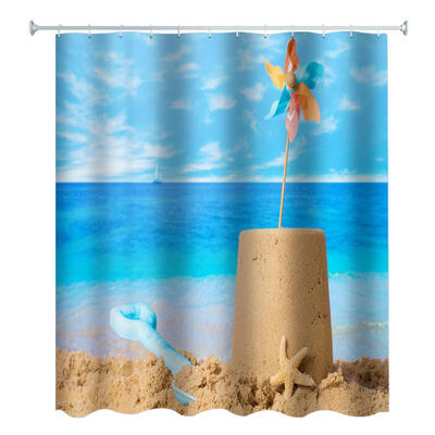 

3D Waterproof Shower Bath Curtain Landscape Print Bathroom Supplies