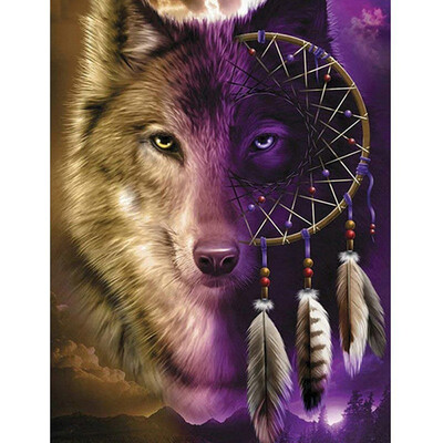 

kirin show Full drill Diamond Painting Wolf 5D DIY Diamond Embroidery Aniaml Picture Rhinestone Mosaic Scenic Home Decor Gift