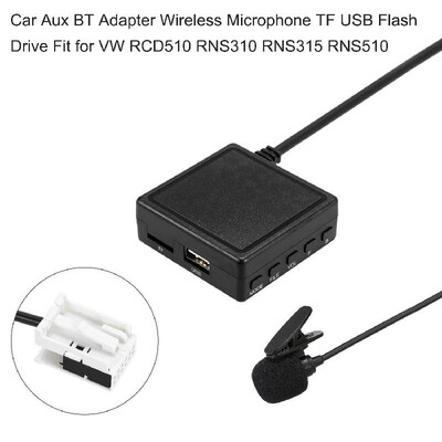 

Car Aux BT Adapter Wireless Microphone TF USB Flash Drive Replacement for VW RCD510 RNS310 RNS315 RNS510