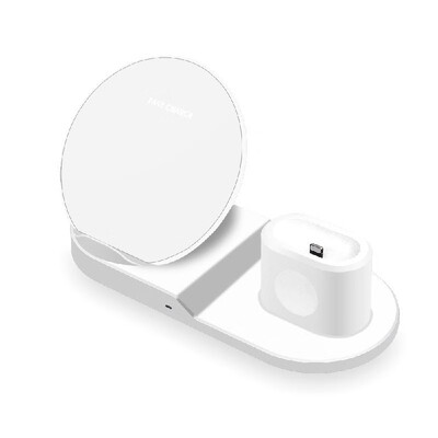 

3-in-1 Wireless Desktop Charger QI 10W Quick Charge White