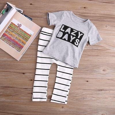 

Newborn Toddler Infant Baby Boy Girl Clothes T-shirt TopsPants Outfits Set