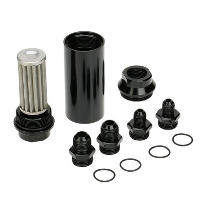 

Universal 44mm Car Fuel Filter Anodized Aluminum Inlet Outlet Flow Filter with AN6 AN8 Adaptor