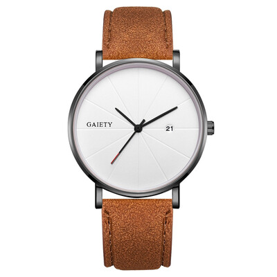 

Gobestart Fashion Simple Simple Casual Calendar Business Leather With Strap Mens Watch